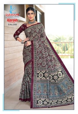 Lakhani by Ajarakh Vol 2  pure Cotton Ajarakh Saree catalogue at wholesale price sarees catalogs