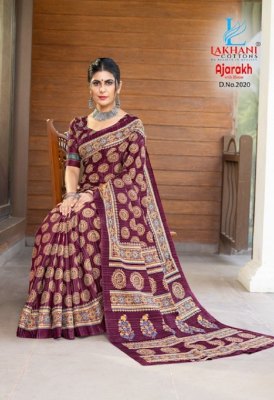 Lakhani by Ajarakh Vol 2  pure Cotton Ajarakh Saree catalogue at wholesale price sarees catalogs
