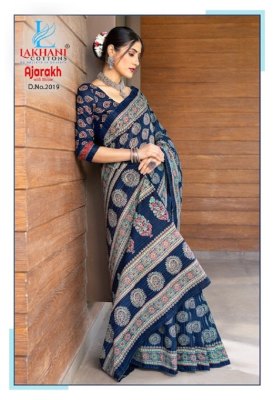 Lakhani by Ajarakh Vol 2  pure Cotton Ajarakh Saree catalogue at wholesale price sarees catalogs