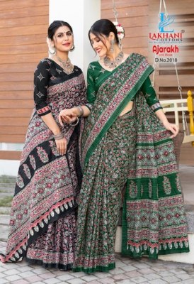 Lakhani by Ajarakh Vol 2  pure Cotton Ajarakh Saree catalogue at wholesale price sarees catalogs