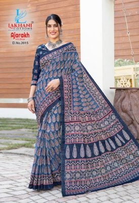Lakhani by Ajarakh Vol 2  pure Cotton Ajarakh Saree catalogue at wholesale price sarees catalogs