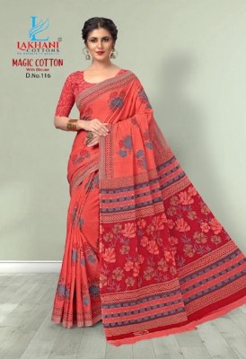 Lakhani by magic printed pure cotton saree with blouse catalogue sarees catalogs