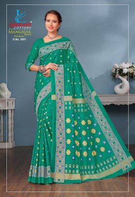 Lakhani cotton by mangalya heavy cotton printed dhakai fancy saree catalogue sarees catalogs