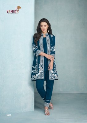 Lakhnavi vol 4 by vamika heavy reyon lakhnavi embroidered work co ord set catalogue Vamika nx