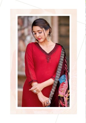 Lamha by Wooglee reyon hand embroidered readymade suit catalogue at affordable rate readymade suit catalogs