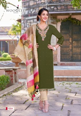 Lamha by Wooglee reyon hand embroidered readymade suit catalogue at affordable rate readymade suit catalogs