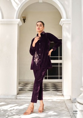 Ledy leela winter dairias by marbels 3 super quality velvet fabric with pure handwork co ord catalog at wholesale price   co ord set catalogs