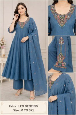 Leo Denting 3-Piece Round Palazzo Set Size wise Combo Set