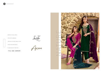 Levisha Apsara Velvet Collection Dress Material 9000 Embroidered Suits Wholesale dress material catalogs