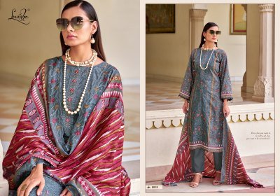 Levisha Madhubala Vol 8 Pakistani Style Lawn Cotton Suit with Embroidered Top, Dyed Cotton Bottom And Mal Mal Printed  Dupatta Wholesale pakistani suit catalogs