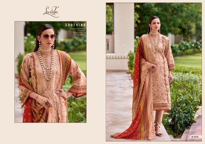 Levisha Madhubala Vol 8 Pakistani Style Lawn Cotton Suit with Embroidered Top, Dyed Cotton Bottom And Mal Mal Printed  Dupatta Wholesale pakistani suit catalogs