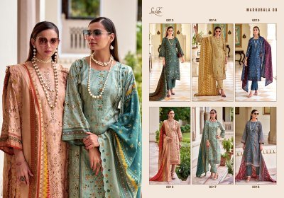 Levisha Madhubala Vol 8 Pakistani Style Lawn Cotton Suit with Embroidered Top, Dyed Cotton Bottom And Mal Mal Printed  Dupatta Wholesale pakistani suit catalogs