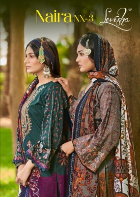 Levisha by Naira nx vol 3 cambric cotton embroidered pakistani suit catalogue at affordable rate Levisha