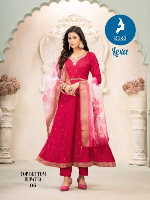 Lexa by Kaya Heavy roman silk designer anarkali suit catalogue at amaviexpo fancy Anarkali suit catalogs