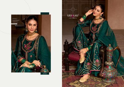Lily And Lali Andorra Festival Collection Fancy Silk Kurti with Hand Embroidery Divider Palazzo And Net Cutwork Dupatta Wholesale kurtis catalogs