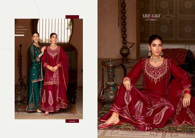 Lily And Lali Andorra Festival Collection Fancy Silk Kurti with Hand Embroidery Divider Palazzo And Net Cutwork Dupatta Wholesale kurtis catalogs