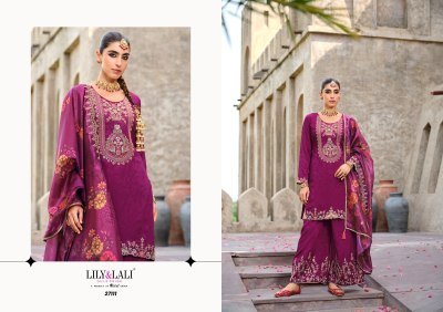 Lily And Lali Chandni Collection Handworked Fancy Chinnon Silk Top with Exclusive Sleeve Embroidery  Embroidered Bottom And Printed Embellished Dupatt kurtis catalogs