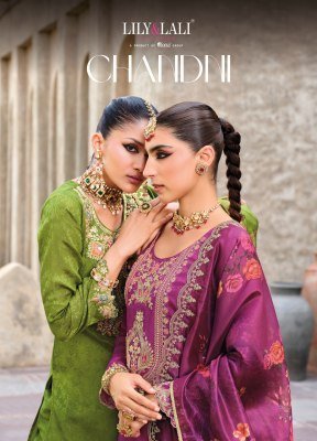 Lily And Lali Chandni Collection Handworked Fancy Chinnon Silk Top with Exclusive Sleeve Embroidery  Embroidered Bottom And Printed Embellished Dupatt kurtis catalogs