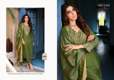Lily And Lali Chitra Designer Suit Set  Fancy Viscose Silk with Mirror And Sleeve Work, Floral Dupatta Wholesale kurtis catalogs