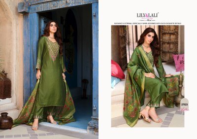 Lily And Lali Chitra Designer Suit Set  Fancy Viscose Silk with Mirror And Sleeve Work, Floral Dupatta Wholesale kurtis catalogs