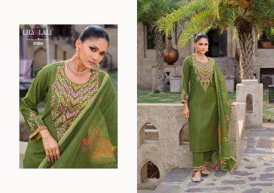 Lily And Lali Deepika Premium Festive Silk Ensemble Handworked Top, Fancy Bottom And Floral Dupatta Wholesale kurtis catalogs