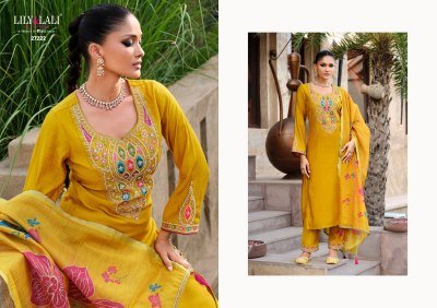 Lily And Lali Deepika Premium Festive Silk Ensemble Handworked Top, Fancy Bottom And Floral Dupatta Wholesale kurtis catalogs