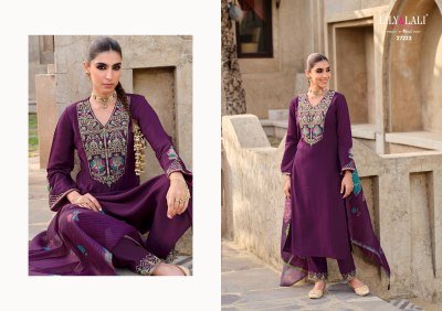 Lily And Lali Deepika Premium Festive Silk Ensemble Handworked Top, Fancy Bottom And Floral Dupatta Wholesale kurtis catalogs
