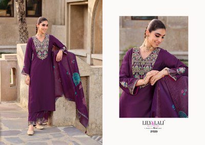 Lily And Lali Deepika Premium Festive Silk Ensemble Handworked Top, Fancy Bottom And Floral Dupatta Wholesale kurtis catalogs