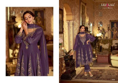 Lily And Lali Gulnar Collection Fancy Silk Kurti with Cutwork Net Dupatta readymade suit catalogs