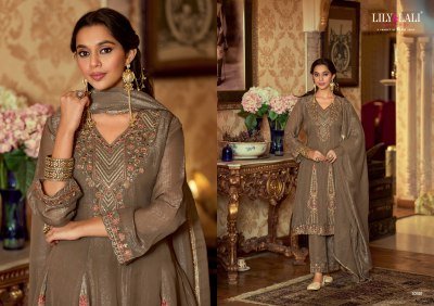 Lily And Lali Gulnar Collection Fancy Silk Kurti with Cutwork Net Dupatta readymade suit catalogs