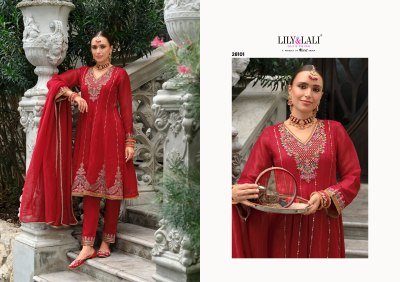 Lily And Lali Karwa Anarkali 2025 Exclusive Embroidered Silk Suit with Handwork Kali Design  And Fancy Dupatta Wholesale Collection kurtis catalogs