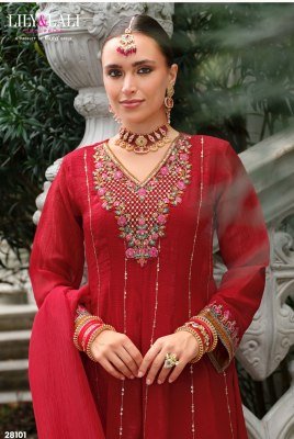 Lily And Lali Karwa Anarkali 2025 Exclusive Embroidered Silk Suit with Handwork Kali Design  And Fancy Dupatta Wholesale Collection kurtis catalogs