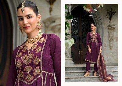 Lily And Lali Karwa Anarkali 2025 Exclusive Embroidered Silk Suit with Handwork Kali Design  And Fancy Dupatta Wholesale Collection kurtis catalogs