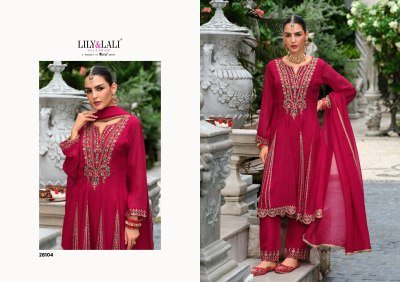 Lily And Lali Karwa Anarkali 2025 Exclusive Embroidered Silk Suit with Handwork Kali Design  And Fancy Dupatta Wholesale Collection kurtis catalogs