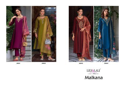 Lily And Lali Malkana Embroidered A Line Kurti Set Viscose Silk Kurti with Cotton Lining And Pocket  Embroidered Pant  Fancy Printed Dupatta with Tass kurtis catalogs