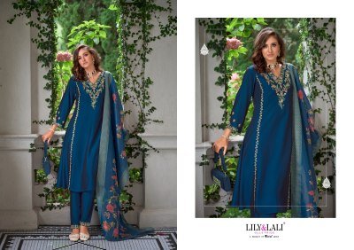 Lily And Lali Malkana Embroidered A Line Kurti Set Viscose Silk Kurti with Cotton Lining And Pocket  Embroidered Pant  Fancy Printed Dupatta with Tass kurtis catalogs