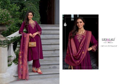 Lily And Lali Malkana Embroidered A Line Kurti Set Viscose Silk Kurti with Cotton Lining And Pocket  Embroidered Pant  Fancy Printed Dupatta with Tass kurtis catalogs