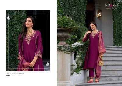Lily And Lali Malkana Embroidered A Line Kurti Set Viscose Silk Kurti with Cotton Lining And Pocket  Embroidered Pant  Fancy Printed Dupatta with Tass kurtis catalogs