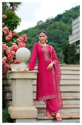 Lily And Lali Mehzabeen Designer Kurti Set Heavy Handwork on Pure Viscose Gaji Silk with Plazzo And  Organza Dupatta Wholesale kurtis catalogs