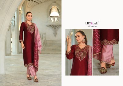 Lily And Lali Monica Festival Collection Silk Top And Dupatta Set Wholesale kurtis catalogs