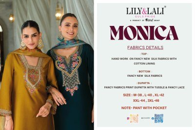 Lily And Lali Monica Festival Collection Silk Top And Dupatta Set Wholesale kurtis catalogs