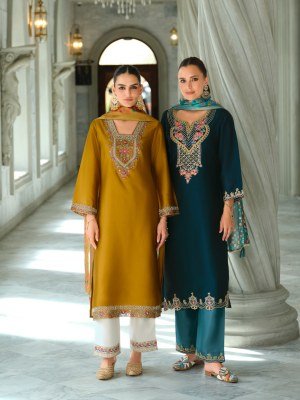 Lily And Lali Monica Festival Collection Silk Top And Dupatta Set Wholesale kurtis catalogs