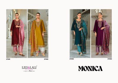 Lily And Lali Monica Festival Collection Silk Top And Dupatta Set Wholesale kurtis catalogs