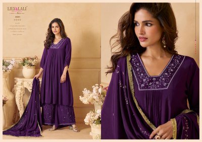 Lily And Lali Ritika Crepe Collection Handwork Kurti with Plazzo And Zari Dupatta Wholesale kurti pant with dupatta Catalogs