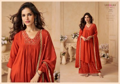 Lily And Lali Ritika Crepe Collection Handwork Kurti with Plazzo And Zari Dupatta Wholesale kurti pant with dupatta Catalogs