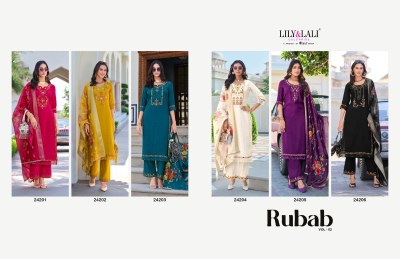 Lily And Lali Rubab Vol 2 Exclusive Premium Collection Kurti Pant Dupatta Set Kurti catalogue  readymade suit catalogs