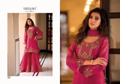 Lily And Lali Ruvikaa Collection Fancy Silk Kurti with Kali Palazzo And Hand Work readymade suit catalogs