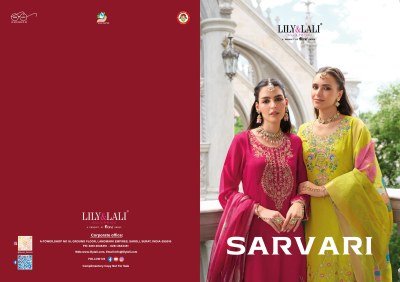 Lily And Lali Sarvari Designer Chinon Silk Suit Set with Hand Embroidery And Exclusive Dupatta Work Wholesale kurtis catalogs