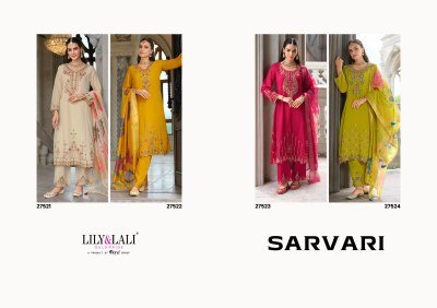Lily And Lali Sarvari Designer Chinon Silk Suit Set with Hand Embroidery And Exclusive Dupatta Work Wholesale kurtis catalogs