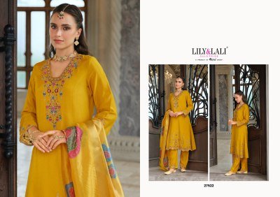 Lily And Lali Sarvari Designer Chinon Silk Suit Set with Hand Embroidery And Exclusive Dupatta Work Wholesale kurtis catalogs